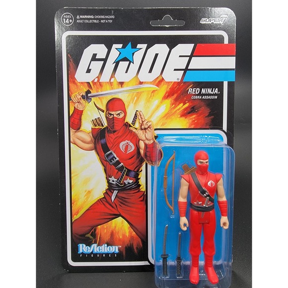 GI Joe Retro Cobra Red Ninja 3.75" Action Figure Super7 ReAction NEW - Picture 1 of 5